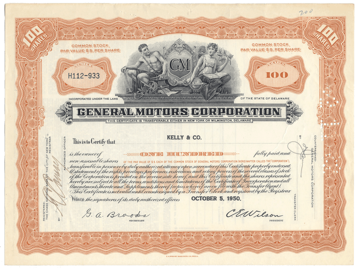 General Motors Corporation Stock Certificate