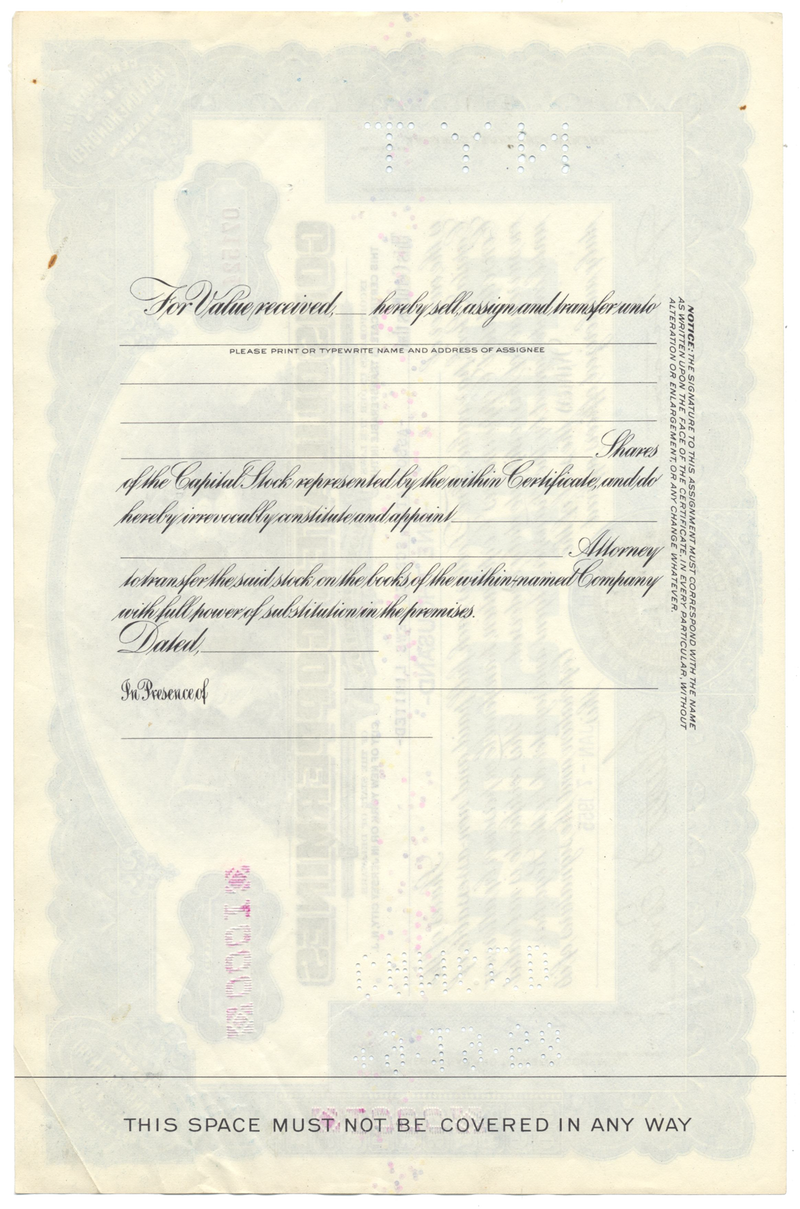 Consolidated Coppermines Corporation Stock Certificate
