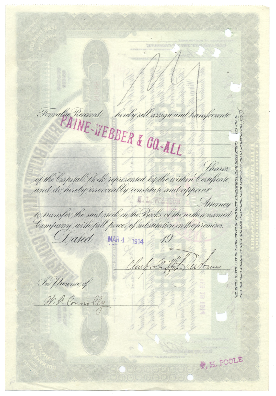 North Butte Mining Company Stock Certificate