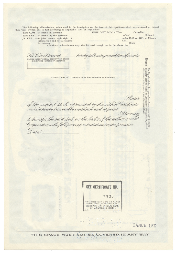 Loew's Theatres, Inc. Stock Certificate