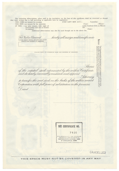 Loew's Theatres, Inc. Stock Certificate