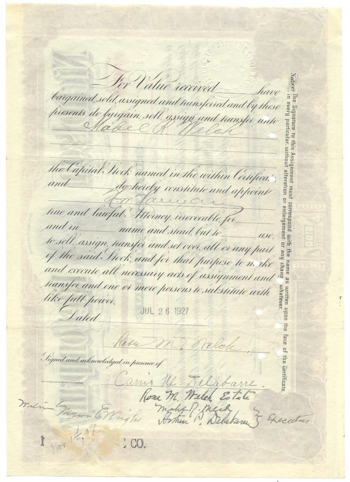 Nicholson File Company Stock Certificate