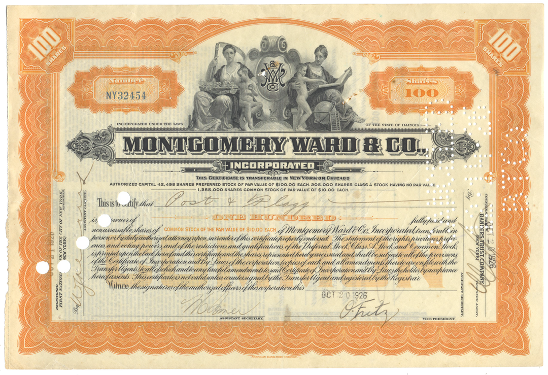 Montgomery Ward & Co., Incorporated Stock Certificate