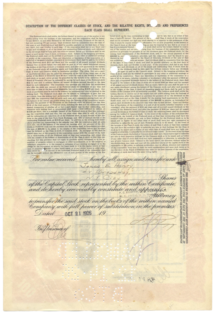 Montgomery Ward & Co., Incorporated Stock Certificate