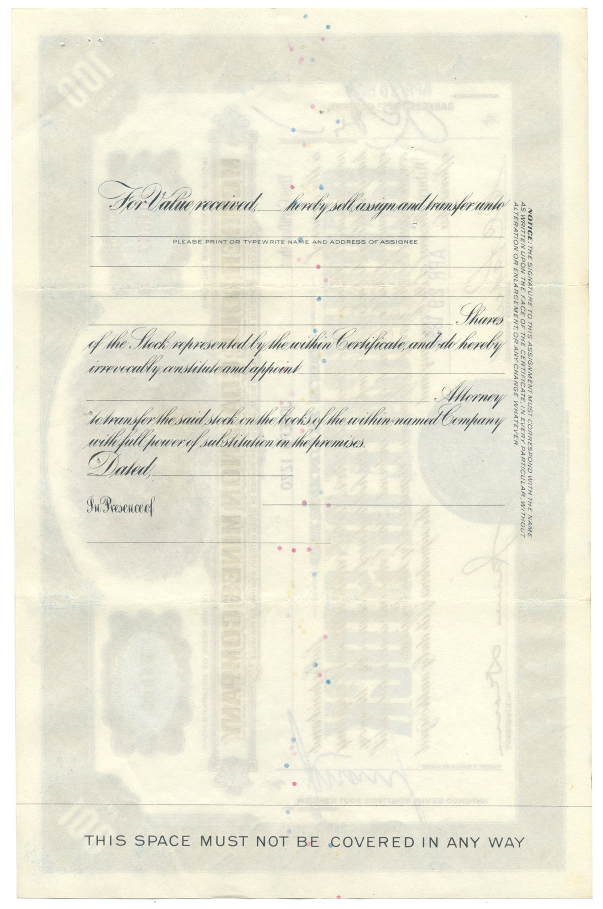 Mother Lode Coalition Mines Company Stock Certificate