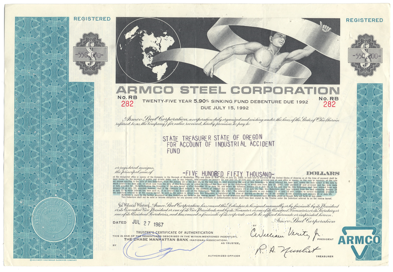 Armco Steel Corporation Bond Certificate