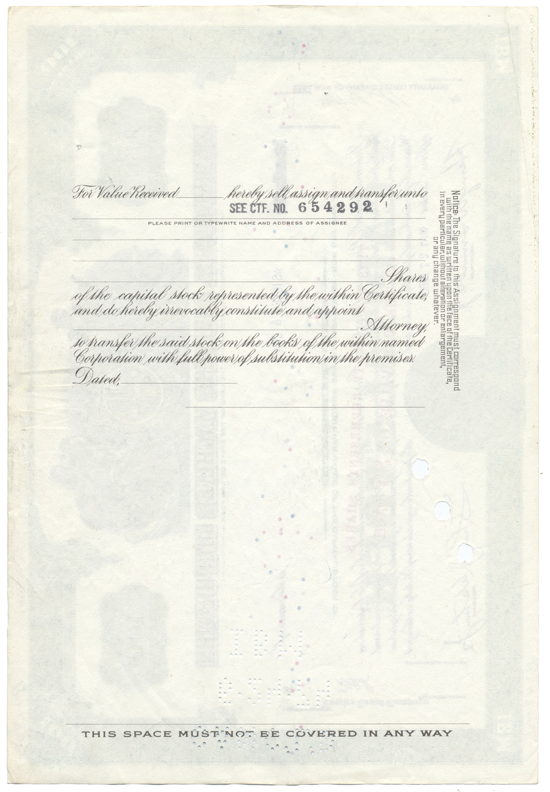 International Business Machines Corporation Stock Certificate