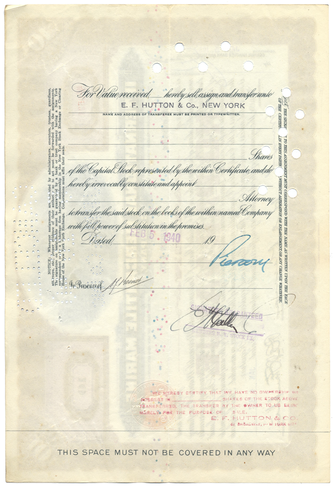 International Mercantile Marine Company Stock Certificate