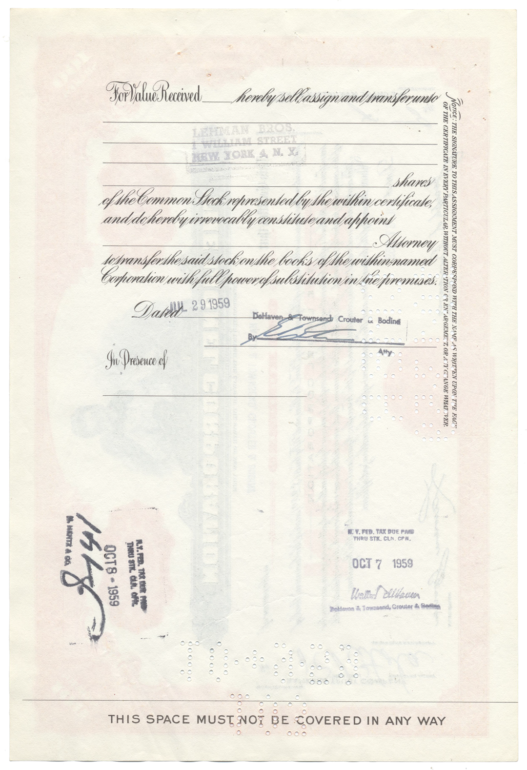 Lionel Corporation Stock Certificate