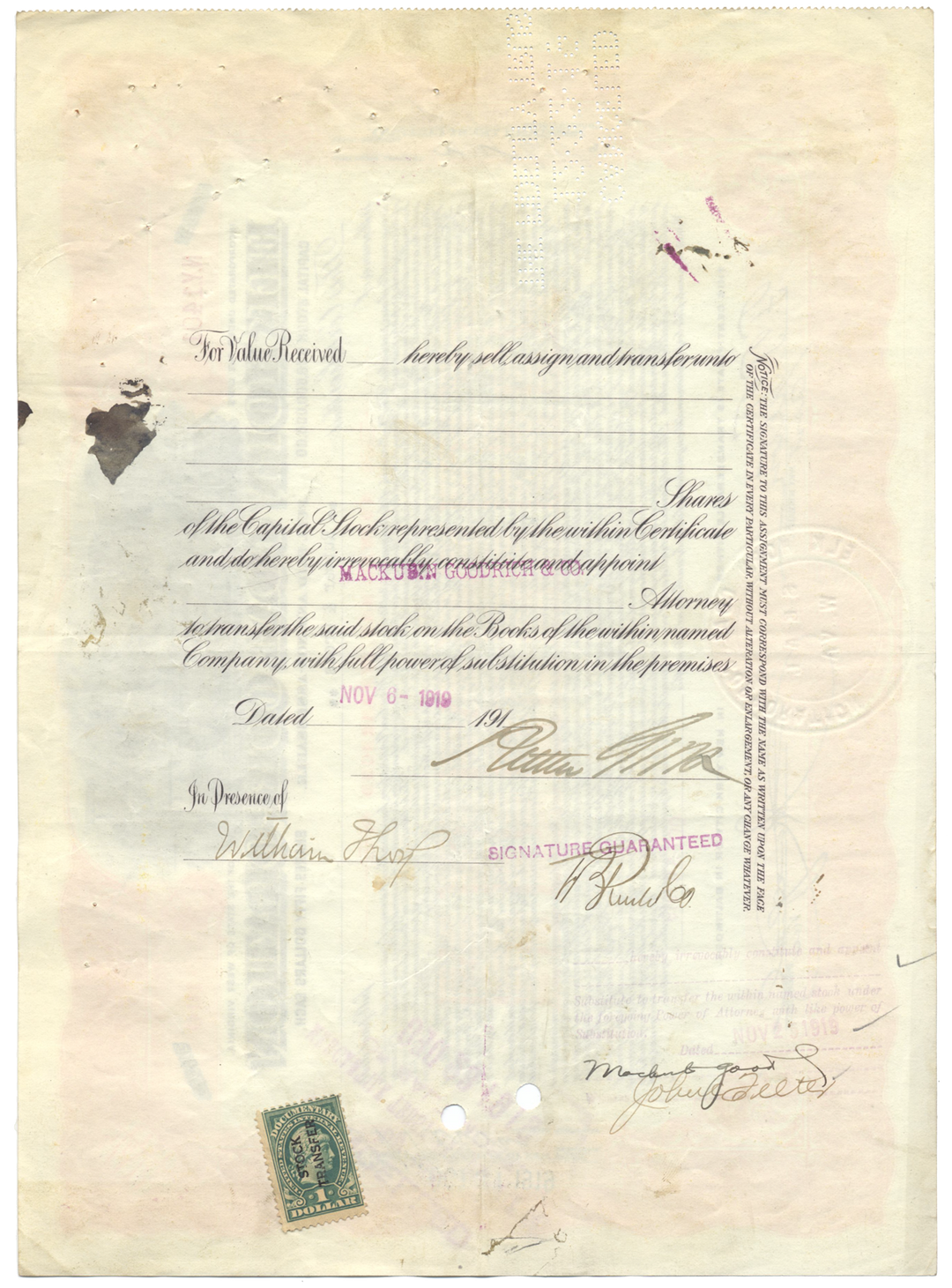 Elk Horn Coal Corporation Stock Certificate