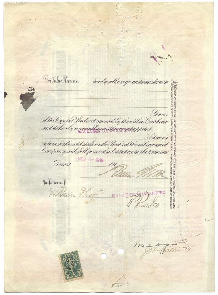 Elk Horn Coal Corporation Stock Certificate