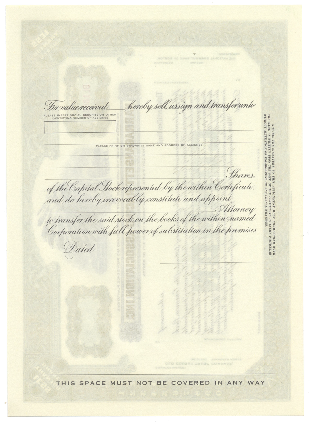 Narragansett Racing Association, Inc. Stock Certificate