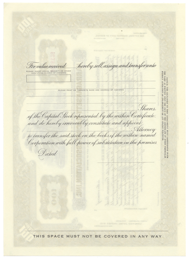 Narragansett Racing Association, Inc. Stock Certificate