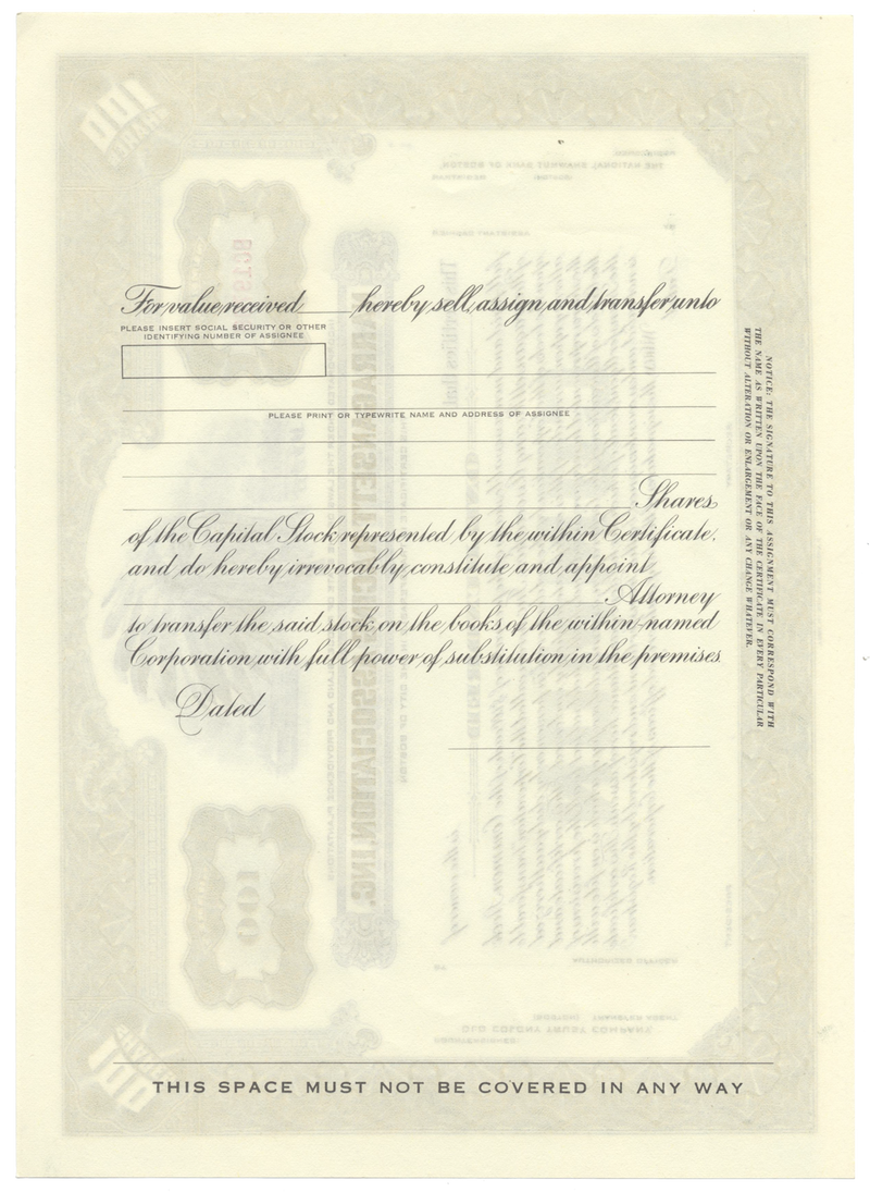 Narragansett Racing Association, Inc. Stock Certificate