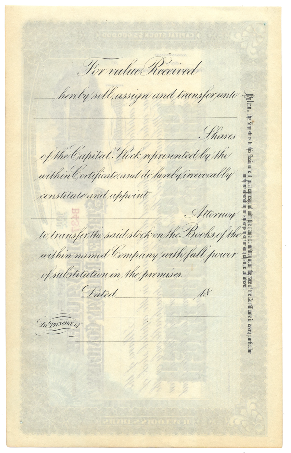 Milwaukee Street Railway Company Stock Certificate