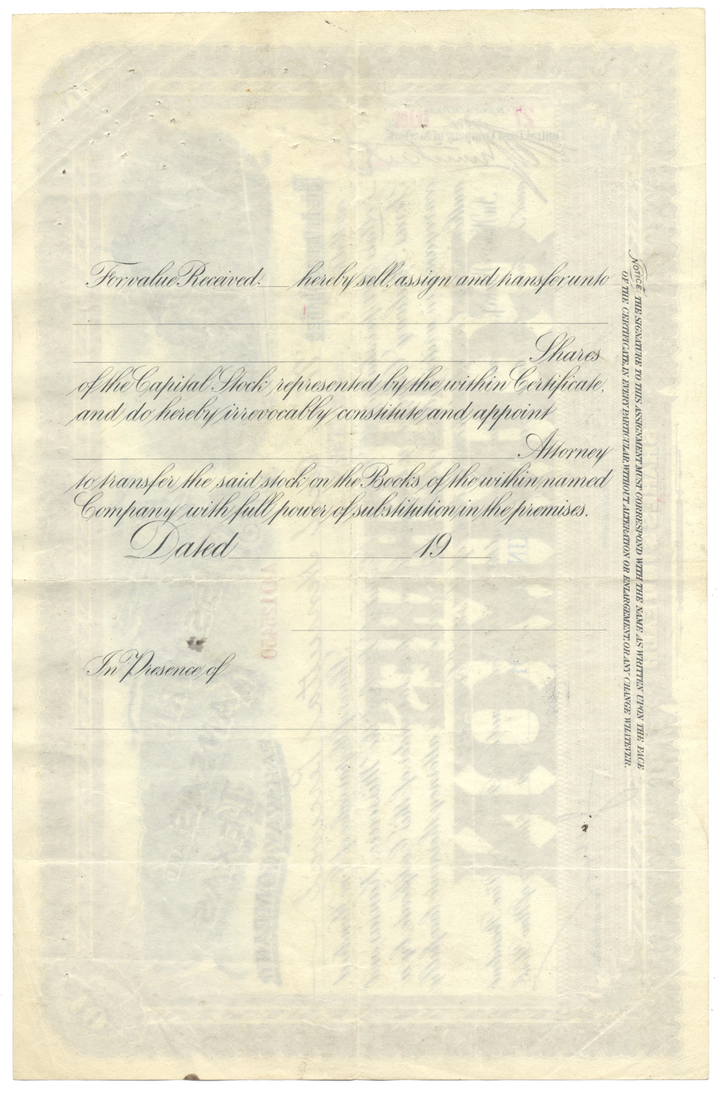 Missouri, Kansas and Texas Railway Company Stock Certificate