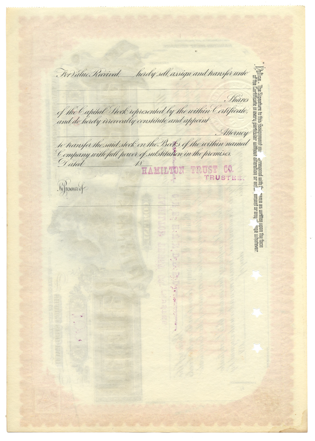 Nassau Electric Railroad Company Stock Certificate