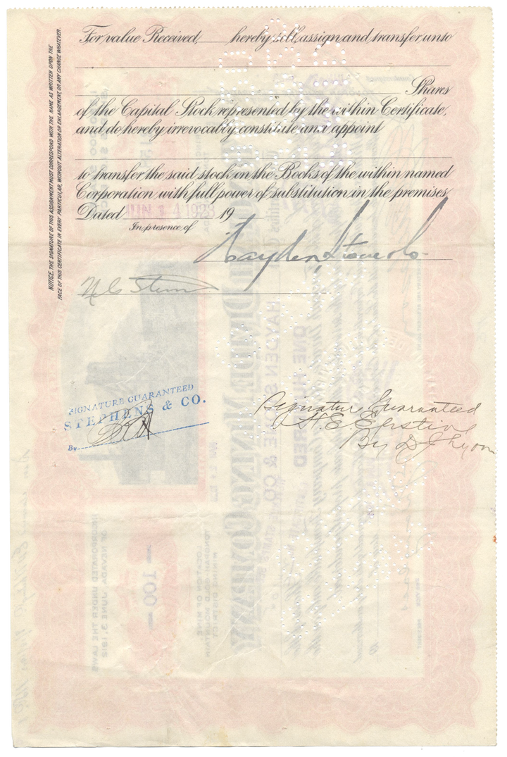 Tonopah Divide Mining Company Stock Certificate