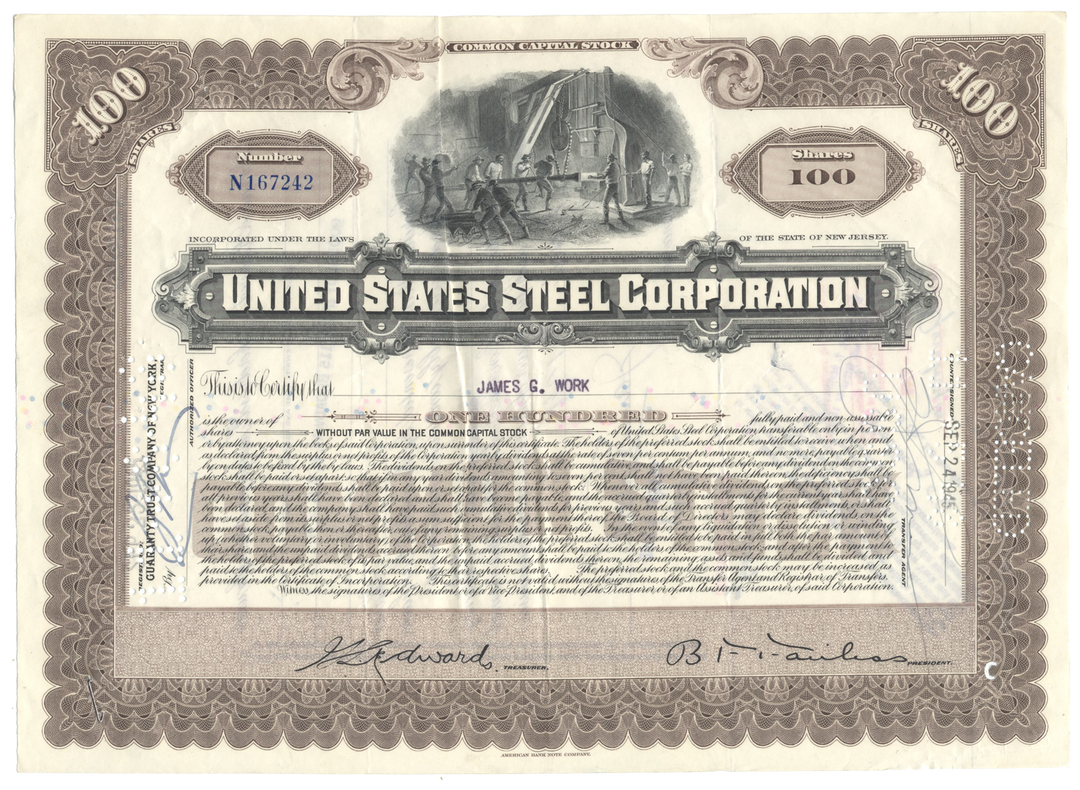 United States Steel Corporation Stock Certificate