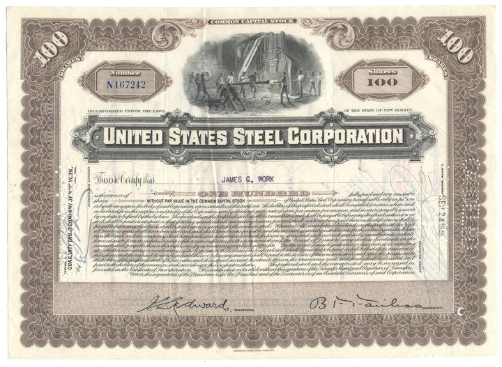 United States Steel Corporation Stock Certificate