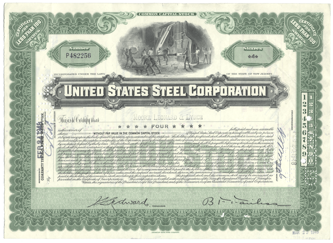 United States Steel Corporation Stock Certificate