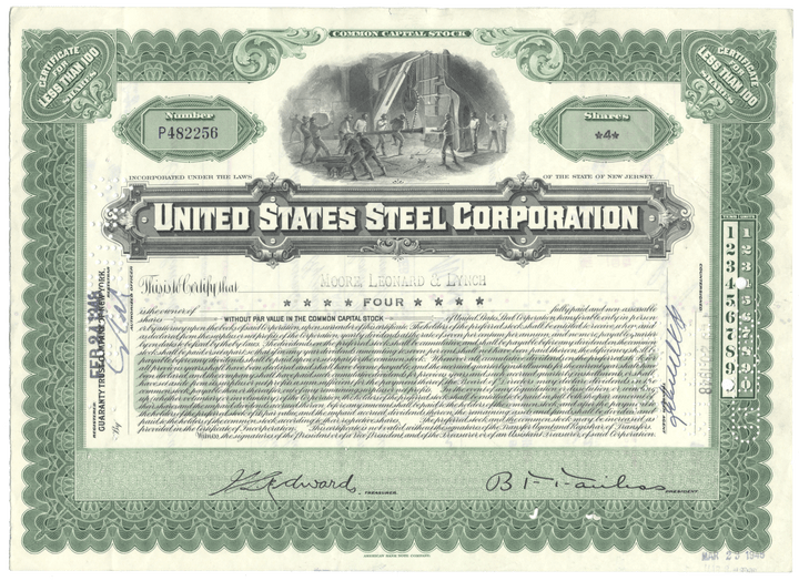 United States Steel Corporation Stock Certificate