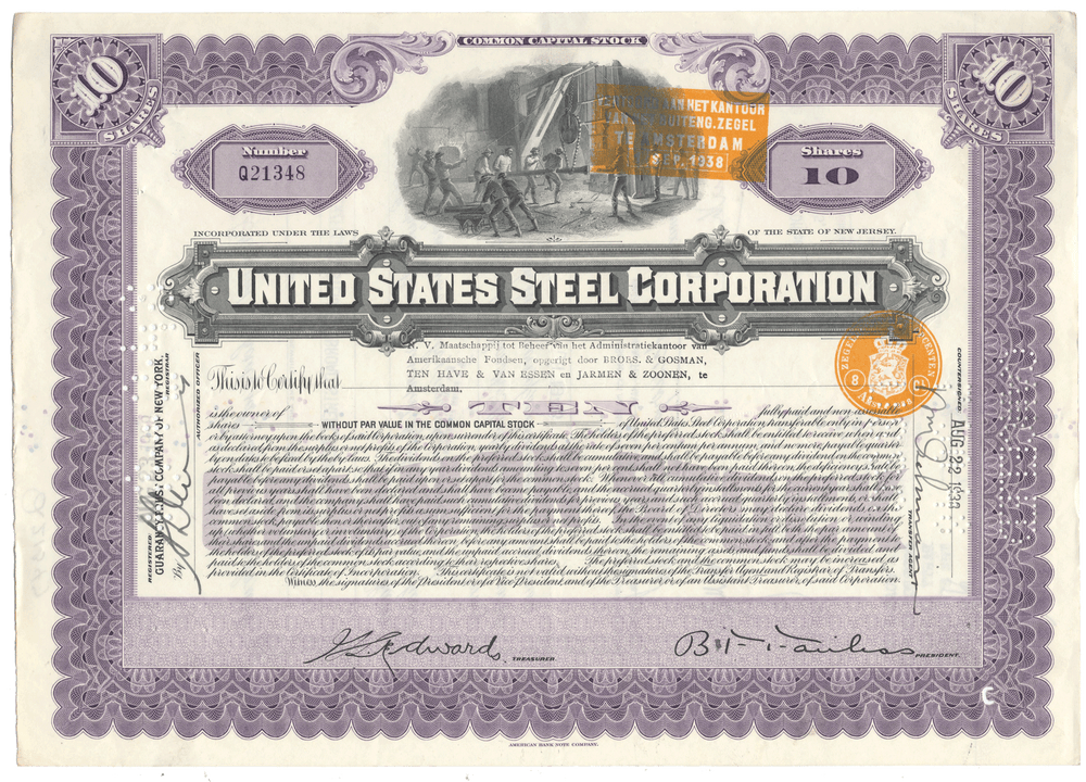 United States Steel Corporation Stock Certificate