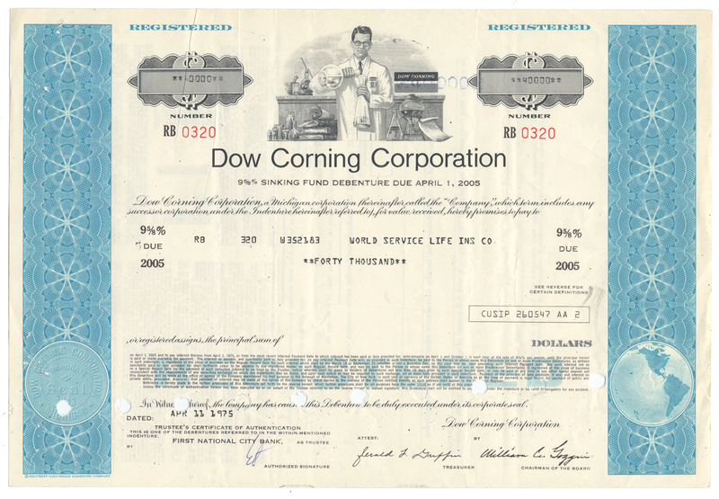Dow Corning Corporation Bond Certificate