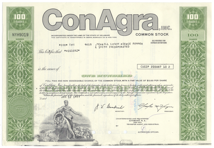 ConAgra, Inc. Stock Certificate