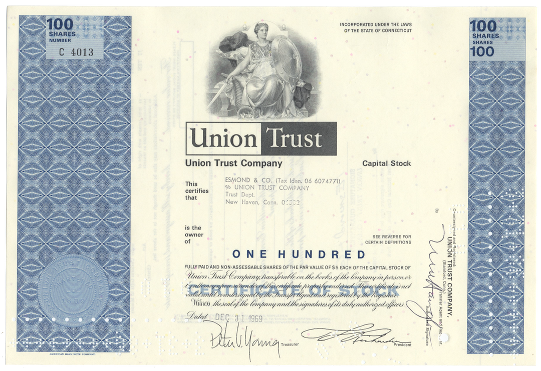 Union Trust Company Stock Certificate