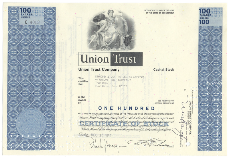 Union Trust Company Stock Certificate