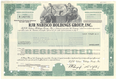 RJR Nabisco Holdings Group, Inc. Bond Certificate