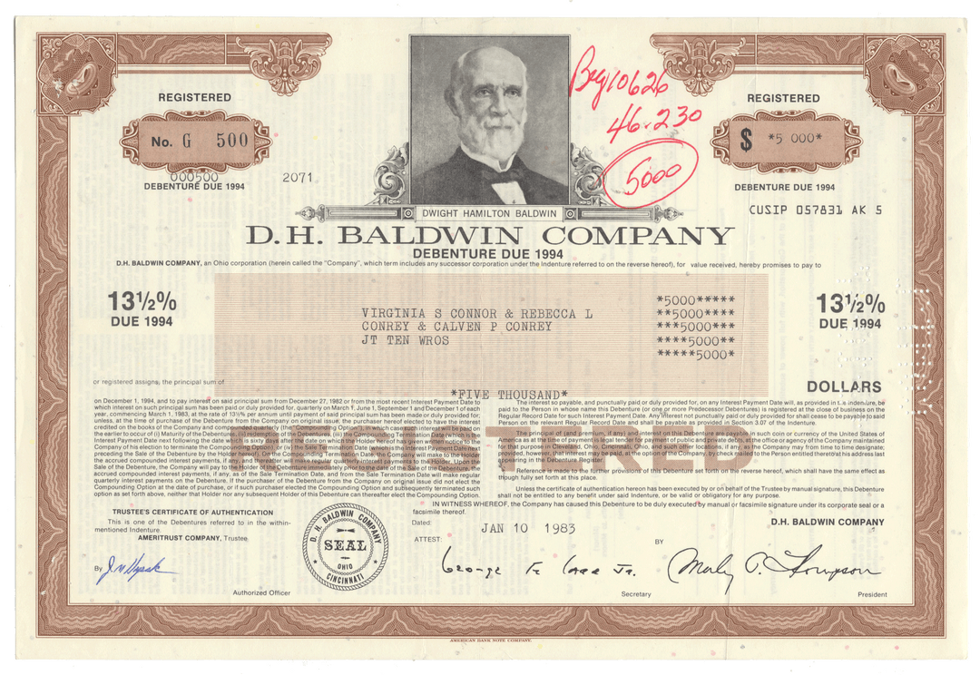 D. H. Baldwin Company (LOT OF 98 PIECES, Wallpaper Lot)