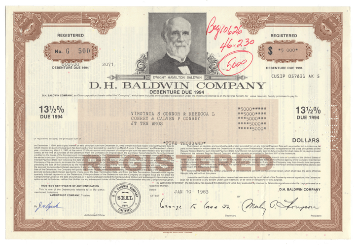 D. H. Baldwin Company (LOT OF 98 PIECES, Wallpaper Lot)