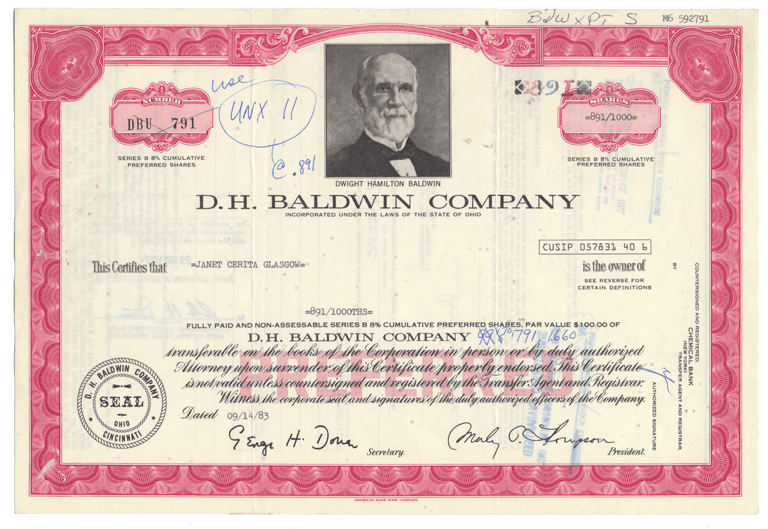 D. H. Baldwin Company (LOT OF 98 PIECES, Wallpaper Lot)