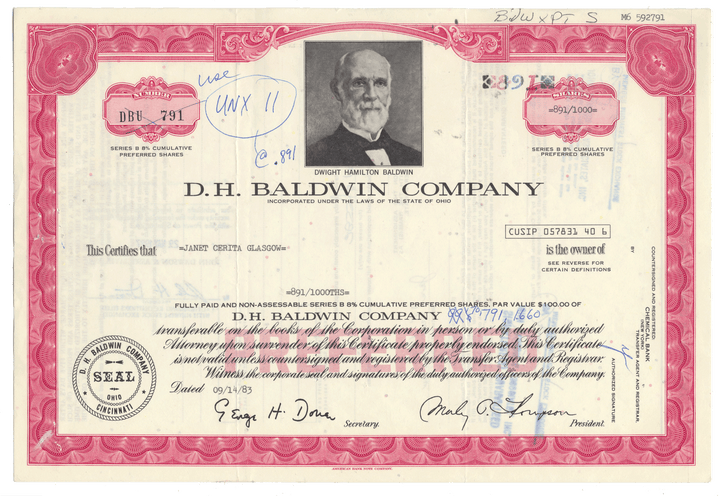 D. H. Baldwin Company (LOT OF 98 PIECES, Wallpaper Lot)