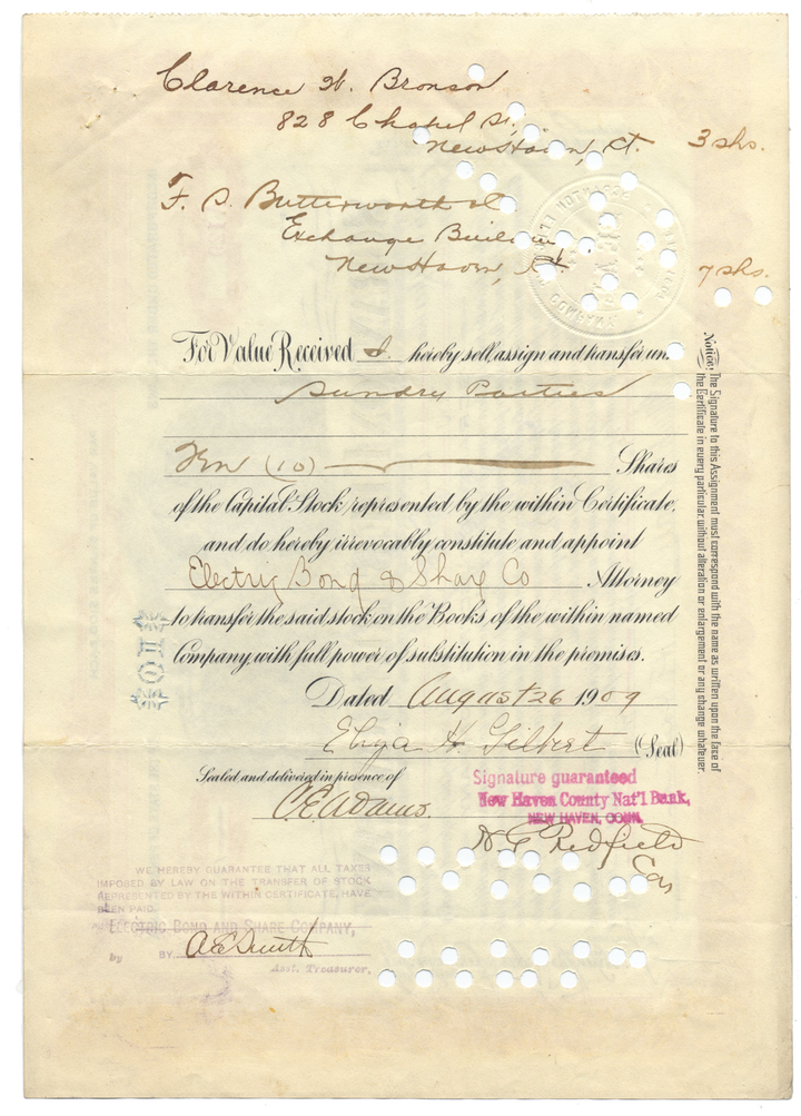 Scranton Electric Company Stock Certificate