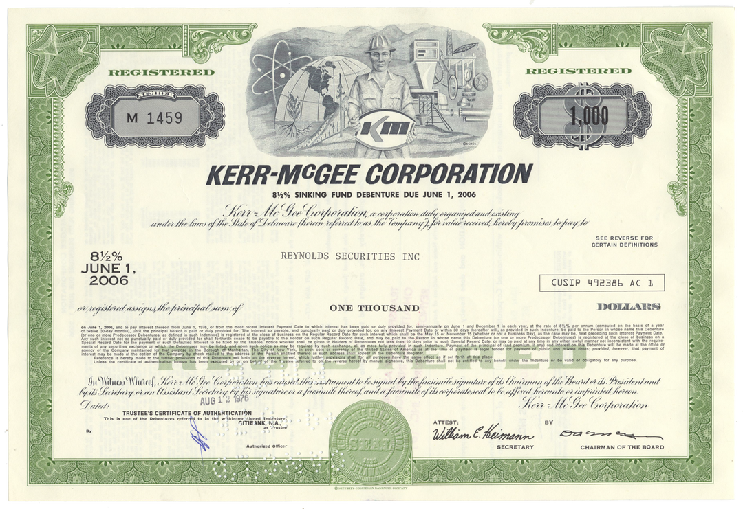 Kerr-McGee Corporation Bond Certificate