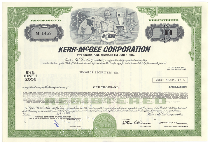 Kerr-McGee Corporation Bond Certificate