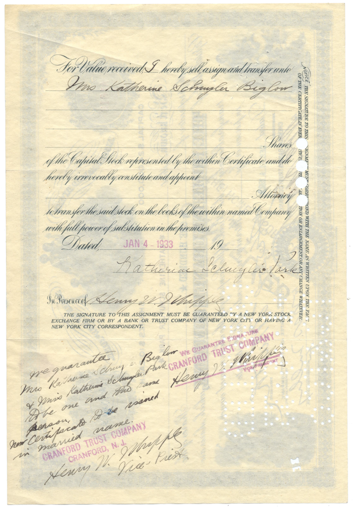 Home Insurance Company Stock Certificate