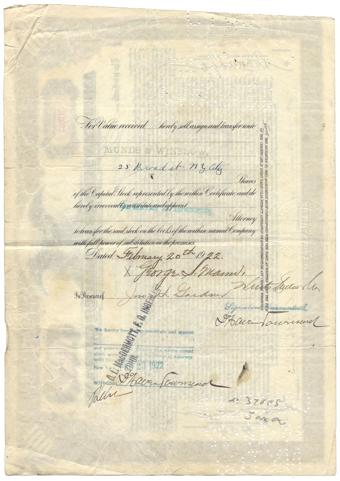 American Sumatra Tobacco Company Stock Certificate