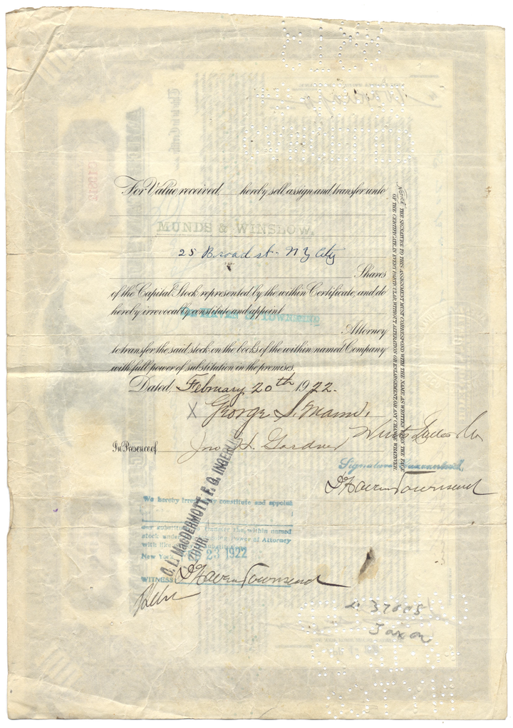 American Sumatra Tobacco Company Stock Certificate