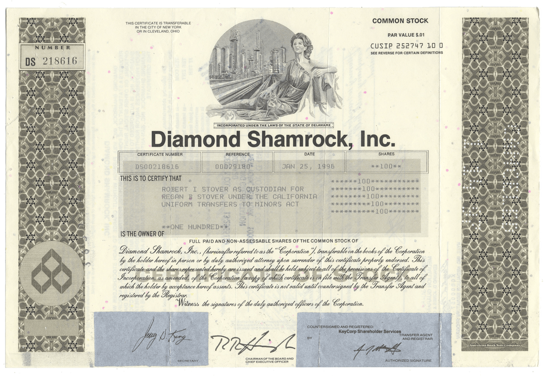 Diamond Shamrock, Inc. Stock Certificate