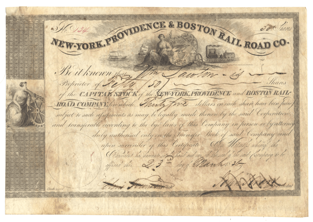 Historical document of the New-York, Providence & Boston Rail Road Co. from 1836