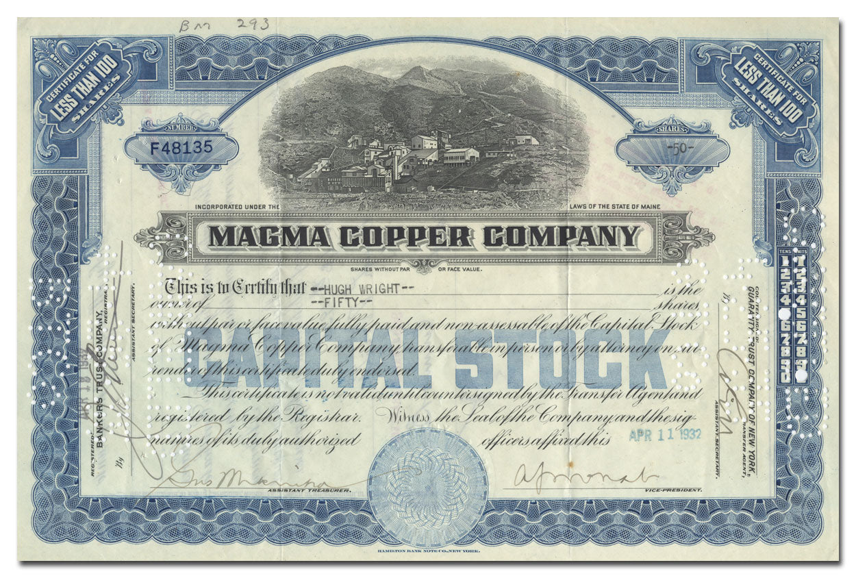 Magma Copper Company (LOT OF 6 PIECES)