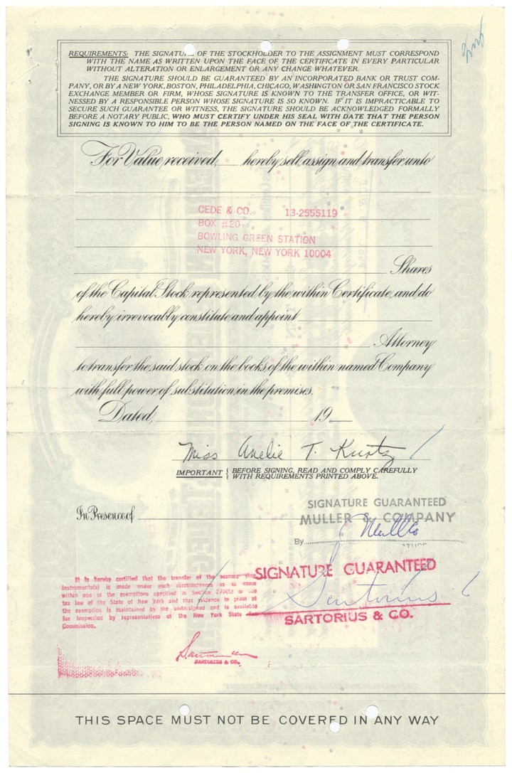 American Telephone & Telegraph Company Stock Certificate