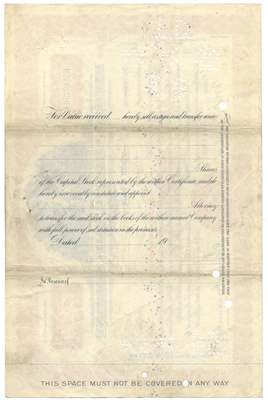 Packard Motor Car Company Stock Certificate