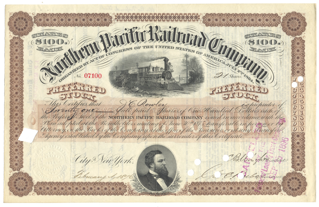 New York, Chicago, and St Louis RR stock certiticates- Set of 2 colors