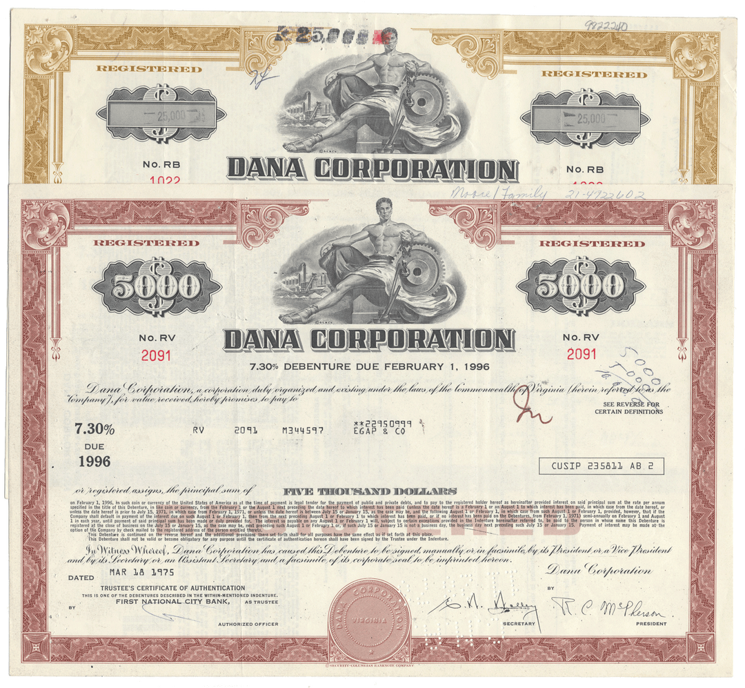 Dana Corporation stock certificates