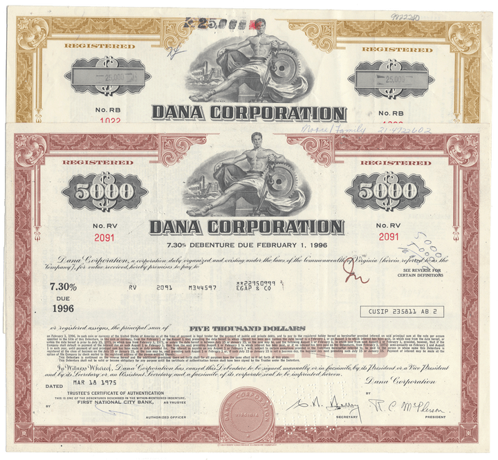 Dana Corporation stock certificates
